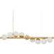 Barcarolle 9 Light 48 inch Brushed Brass/White Linear Chandelier Ceiling Light
