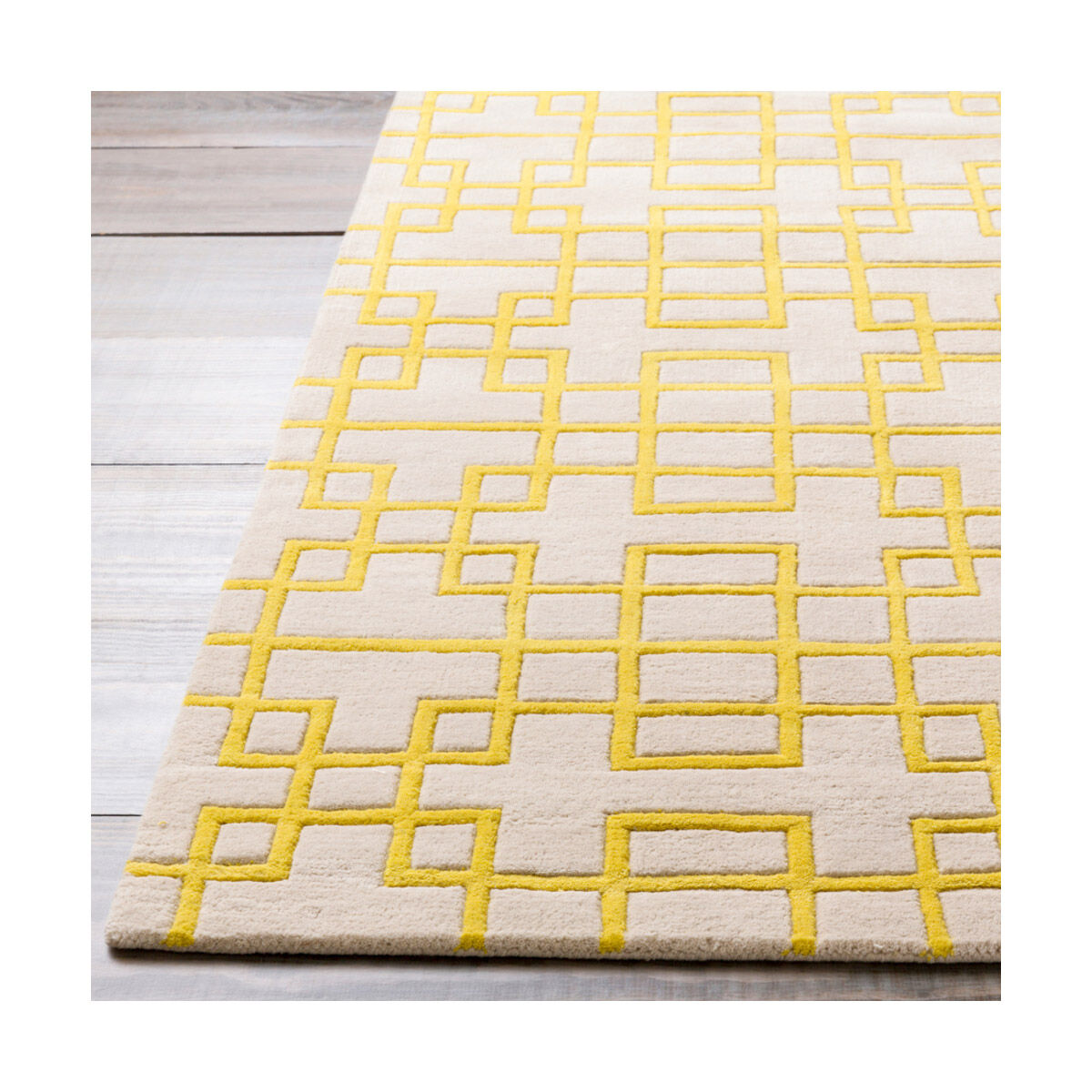 Goa 96 X 30 inch Yellow and Neutral Runner, Wool