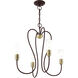 Lucerne 4 Light 20 inch Bronze with Antique Brass Accents Chandelier Ceiling Light