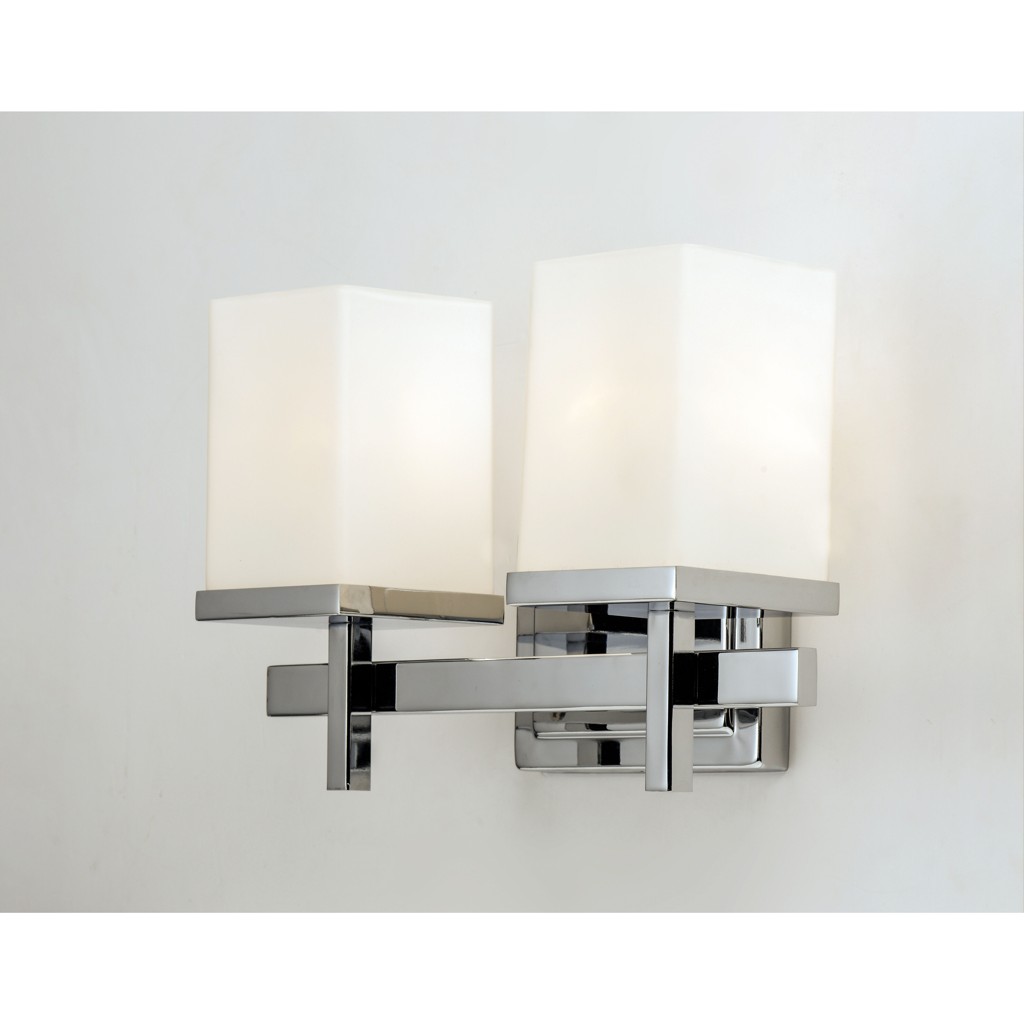 Tetra 2 Light 14 inch Polished Chrome Bath Vanity Wall Light in Satin White