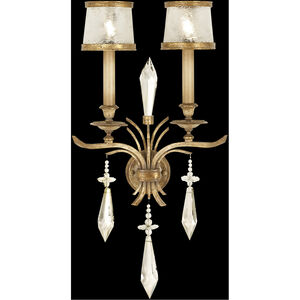 Monte Carlo 2 Light 15 inch Gold Sconce Wall Light in Crystal 