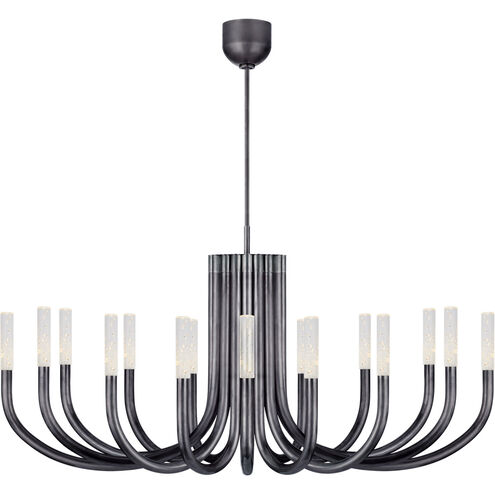 Kelly Wearstler Rousseau LED 50 inch Bronze Chandelier Ceiling Light in Seeded Glass, Large