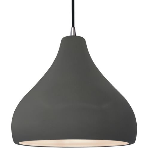 Radiance LED 13.5 inch Gloss Grey and Brushed Nickel Pendant Ceiling Light