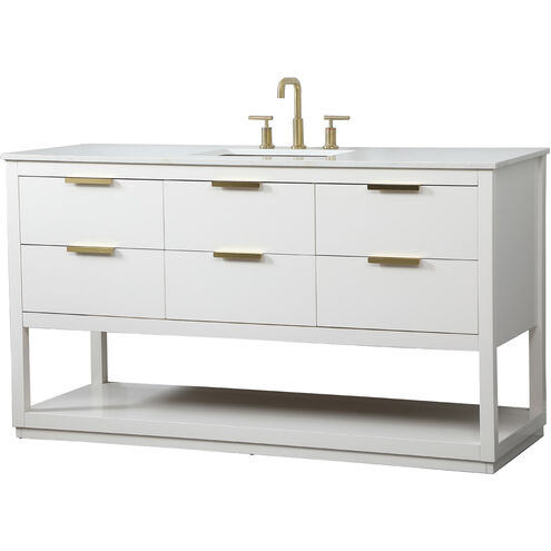 Larkin 60 X 22 X 34 inch White Vanity Sink Set