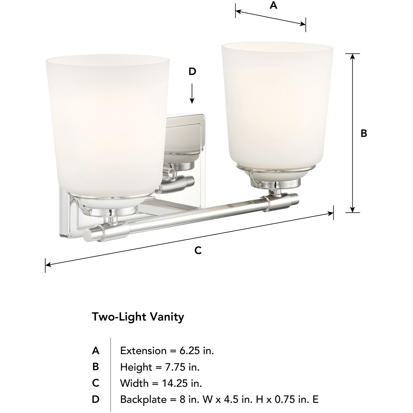 Stella 2 Light 14.25 inch Polished Nickel Vanity Light Wall Light