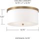 Midtown 3 Light 15.75 inch Aged Brass Flush Mount Ceiling Light in White Fabric Shade