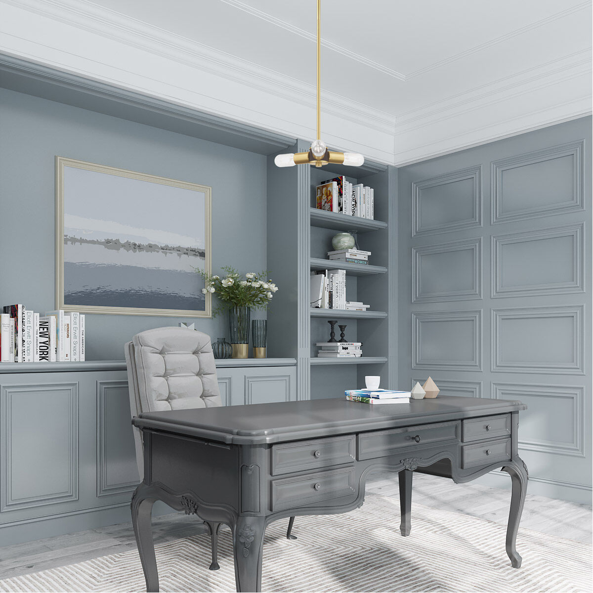 Copenhagen 3 Light 13 inch Satin Brass Mini Chandelier Ceiling Light