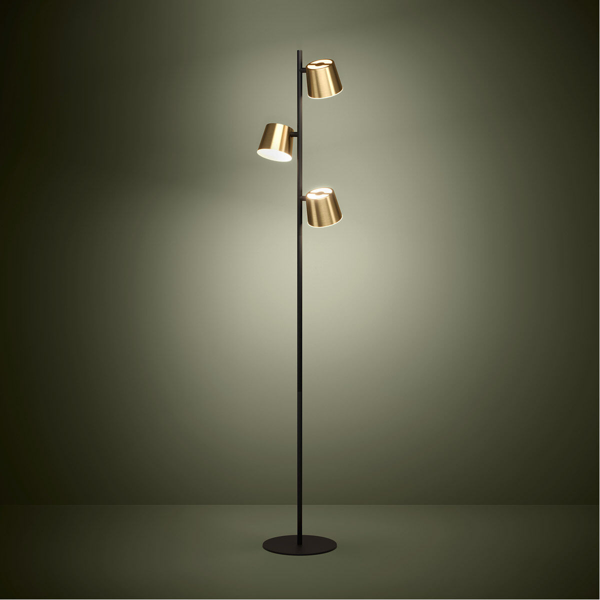 Altamira 62.38 inch 5.00 watt Structured Black and Brass Floor Lamp Portable Light