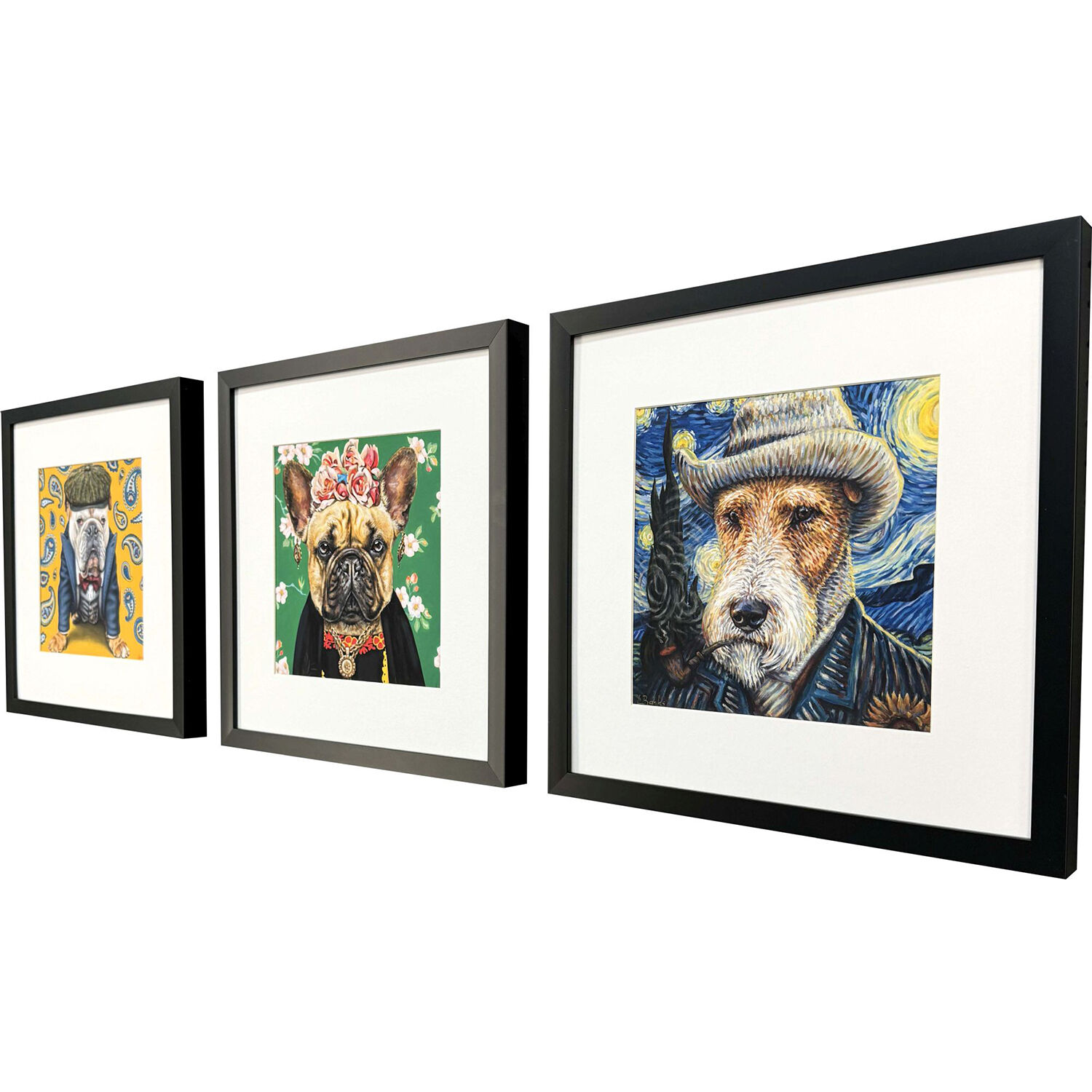 Master Dogs Multi and Green and Blue and Black Framed Art, Propac