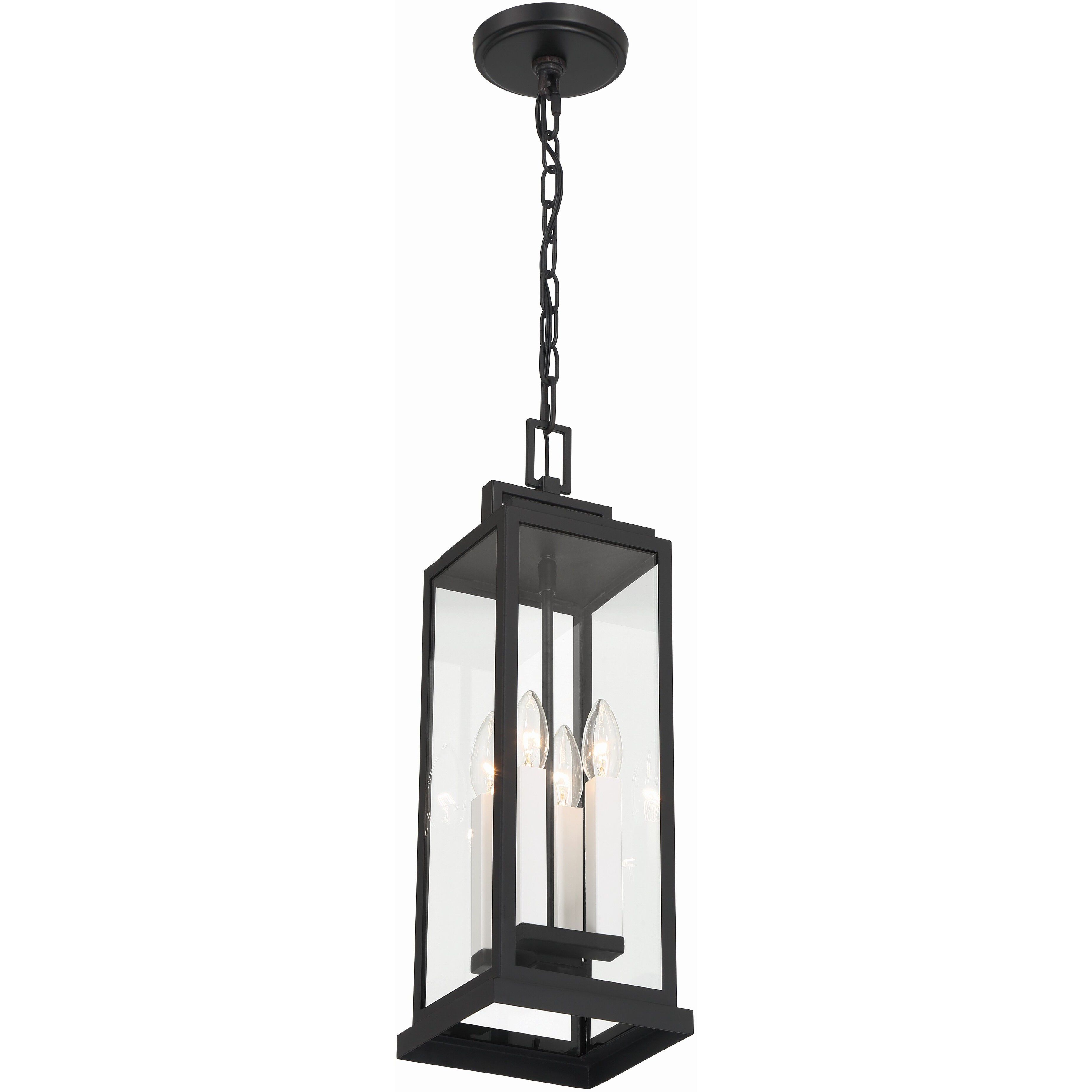 Aspen 4 Light 6.5 inch Matte Black Outdoor Pendant