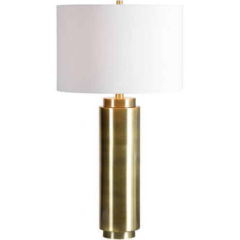 Sherwood 29 inch 100 watt Brushed Brass Table Lamp Portable Light, Small
