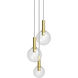 Bubbles 3 Light 20 inch Satin Brass Chandelier Ceiling Light
