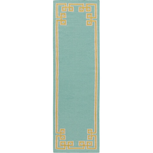 Alameda 96 X 30 inch Aqua, Lime, Light Gray Rug