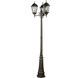 Villa Nueva 3 Light 96 inch Black Bronze Outdoor Pole Light in Brown 