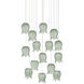 Polpo 15 Light 21 inch Silver Multi-Drop Pendant Ceiling Light
