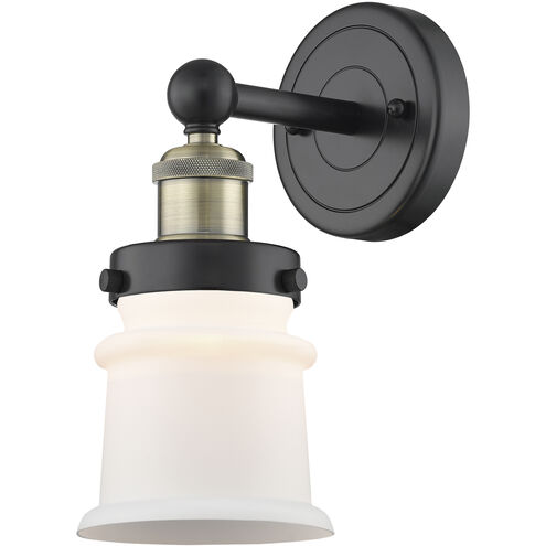 Canton Sconce Wall Light in Black Antique Brass, Matte White