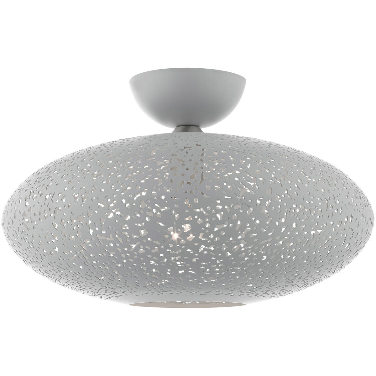 Charlton 1 Light 16 inch Nordic Gray with Brushed Nickel Accents Semi Flush Ceiling Light