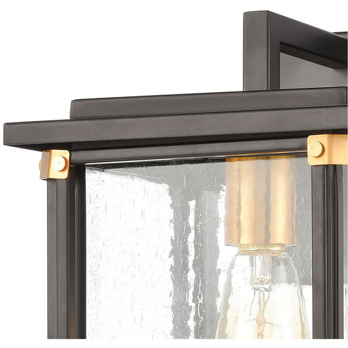 Gettysburg 1 Light 14 inch Matte Black with Brushed Brass Outdoor Sconce