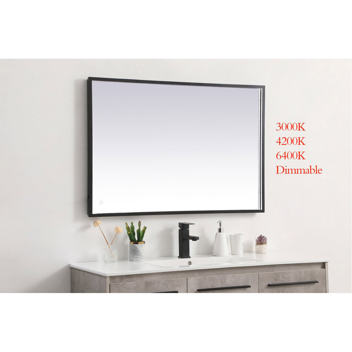 Pier 30 X 27 inch Black LED Mirror