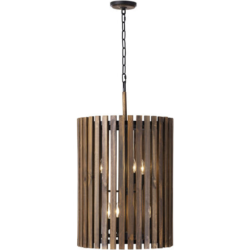 Suratto 6 Light 18 inch Matte Black Foyer Pendant Ceiling Light