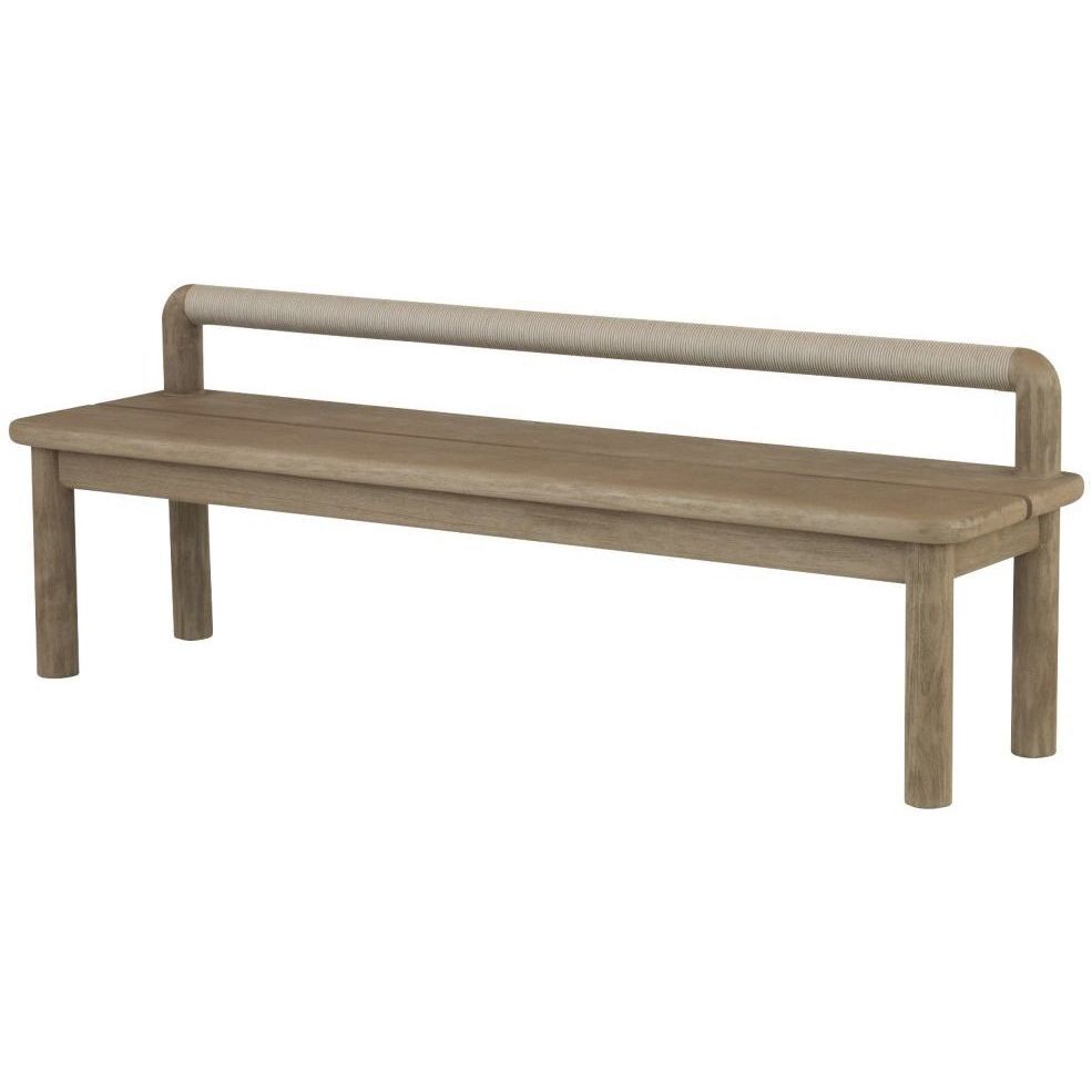 Escape Weathered Teak and Pebble Outdoor Bench