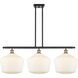 Ballston Cindyrella LED 38.5 inch Black Antique Brass Island Light Ceiling Light in Matte White Glass