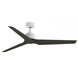 TriAire Custom 56 inch Matte White with Dark Walnut Blades Indoor/Outdoor Smart Ceiling Fan, Kit
