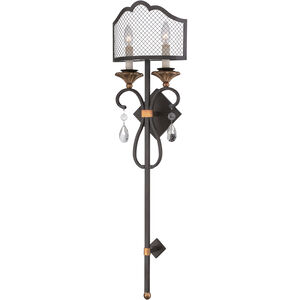 Cortona 2 Light 10.75 inch French Bronze with Gold Wall Torchiere Wall Light