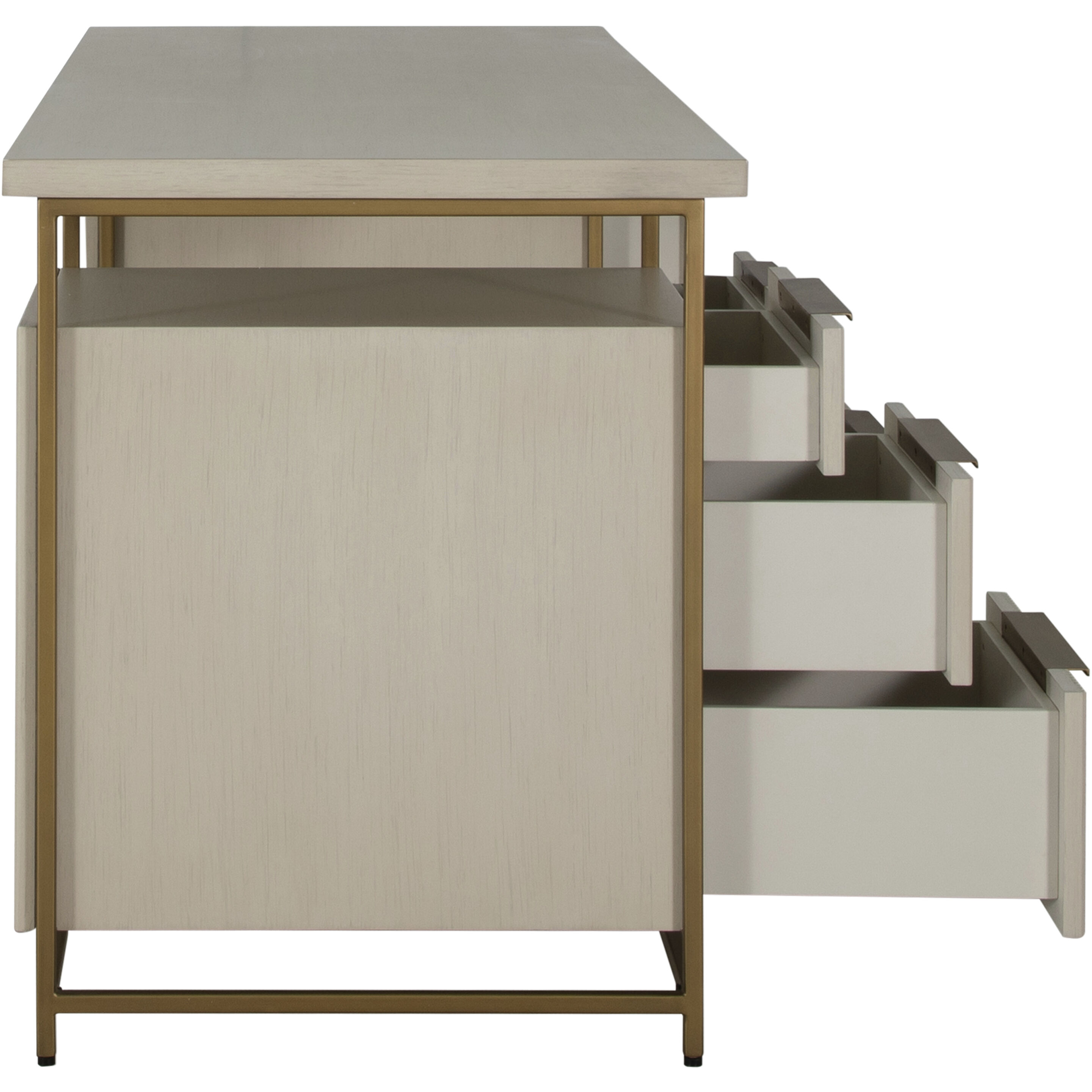 Rowen 66 X 25 inch Sesame White and Brushed Brass Desk