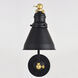 Alexis 19.5 inch 60.00 watt Oil Rubbed Bronze and Satin Gold Swing Arm Wall Light 