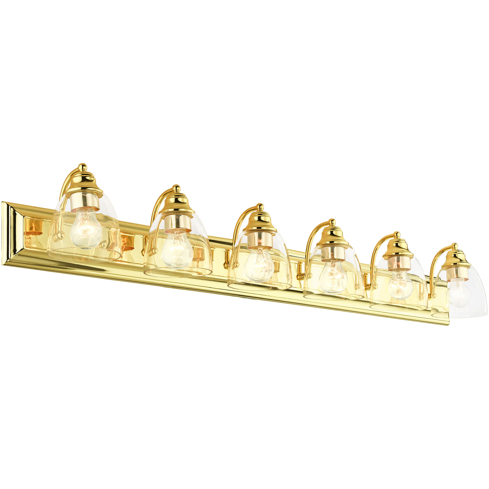 Birmingham 6 Light 48 inch Polished Brass Vanity Sconce Wall Light