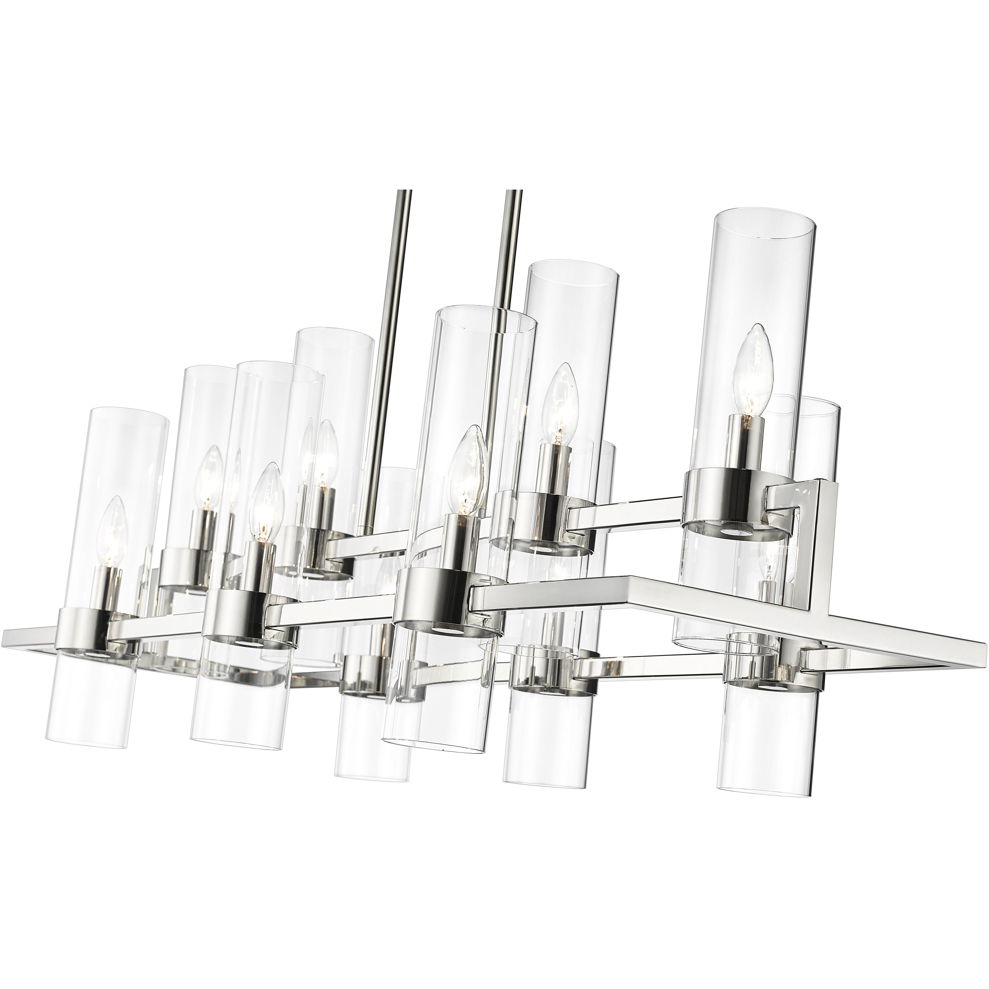 Datus 10 Light 42.5 inch Polished Nickel Linear Chandelier Ceiling Light