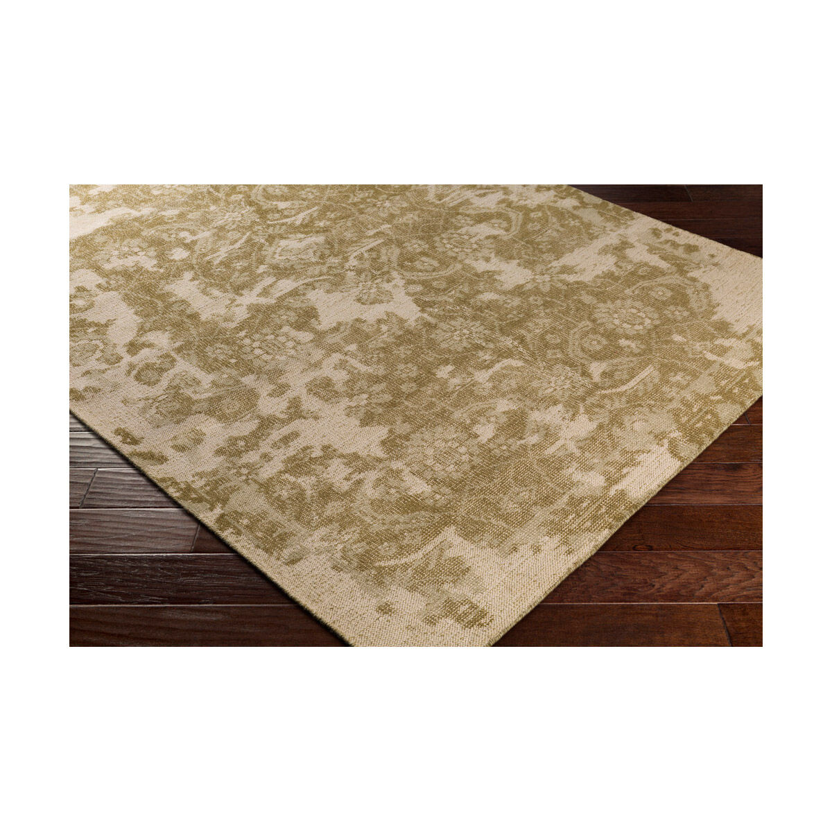 Hoboken 36 X 24 inch Green and Green Area Rug, Wool