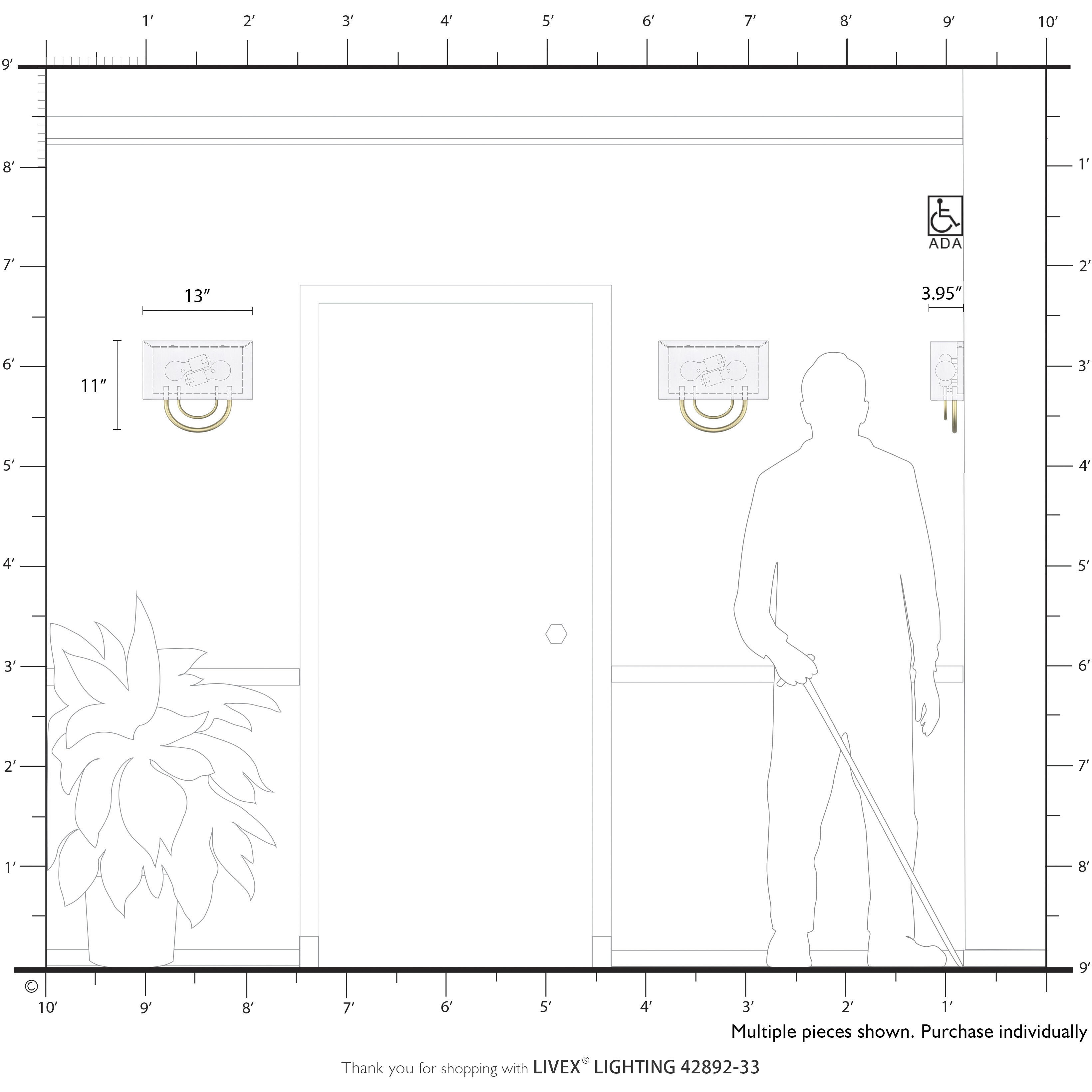 Stratton 2 Light 13 inch Soft Gold ADA Wall Sconce Wall Light