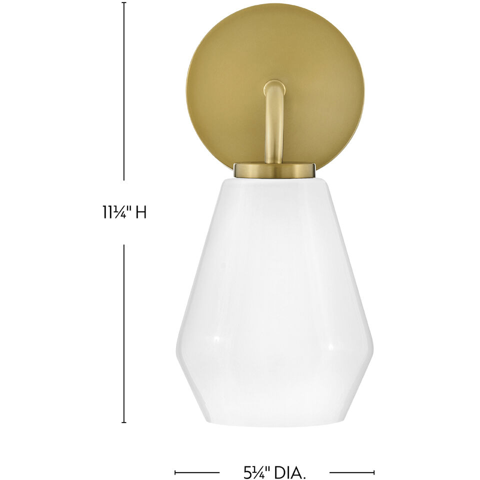 Gio LED 7.25 inch Lacquered Brass Bath Light Wall Light