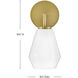 Gio LED 7.25 inch Lacquered Brass Bath Light Wall Light