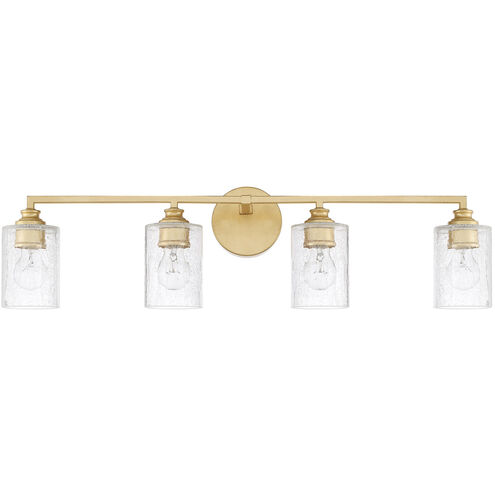 Milan 4 Light 33 inch Capital Gold Vanity Light Wall Light