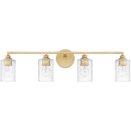 Milan 4 Light 33 inch Capital Gold Vanity Light Wall Light