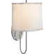 Barbara Barry Simple Scallop 1 Light 9.25 inch Soft Silver Wall Sconce Wall Light in Silk