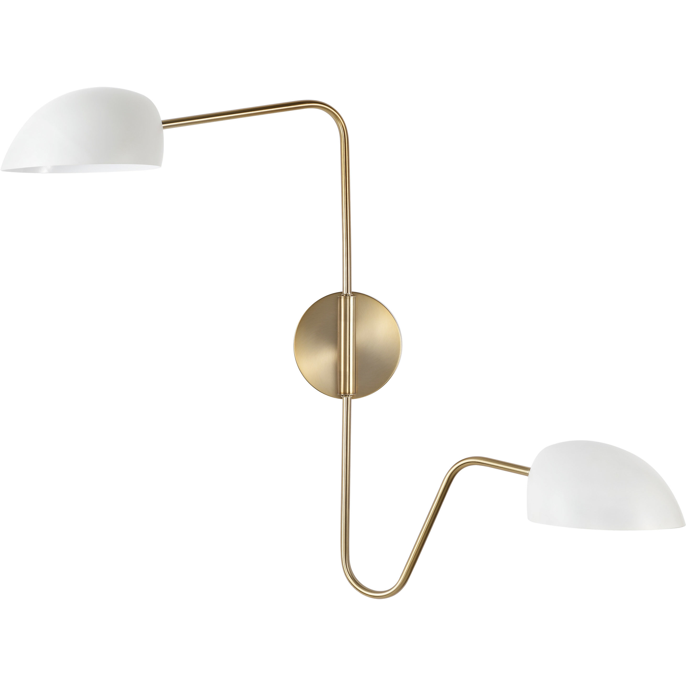 Trilby 1 Light 37 inch Matte White/Burnished Brass Bathroom Vanity Lights Wall Light