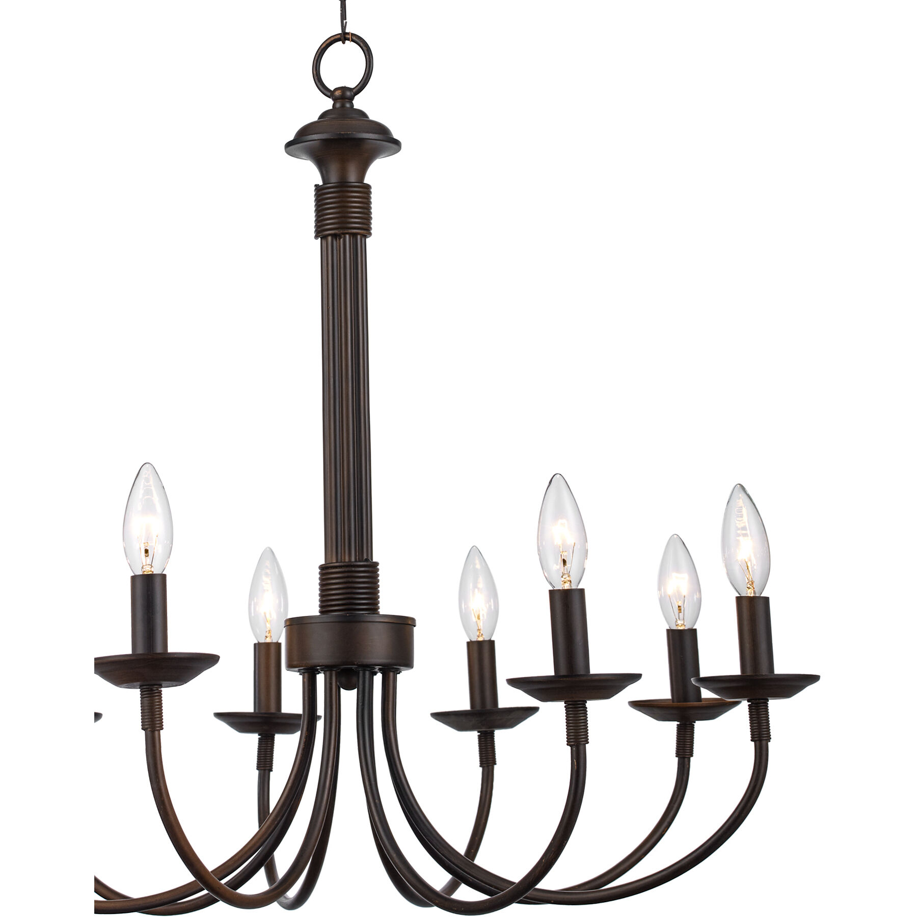 Candle 8 Light 27 inch Rubbed Oil Bronze Chandelier Ceiling Light