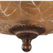 Restoration 3 Light 16 inch Antique Golden Bronze Semi Flush Mount Ceiling Light