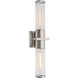 Positano LED 20.8 inch Polished Nickel Bathroom Vanity Wall Light in Clear Ribbed