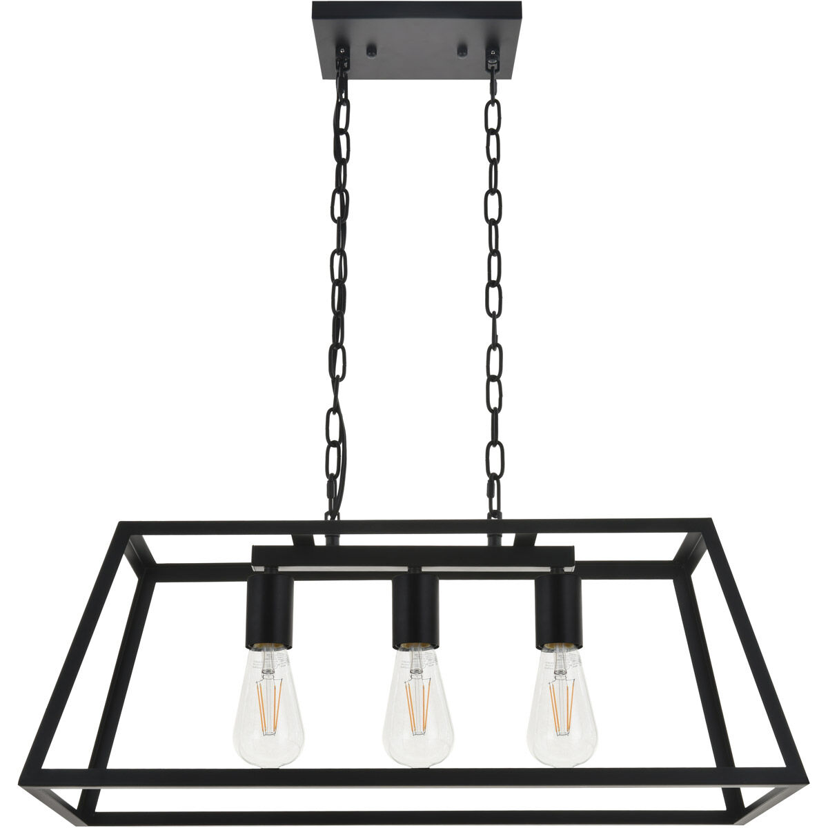 Resolute 3 Light 25 inch Black Pendant Ceiling Light