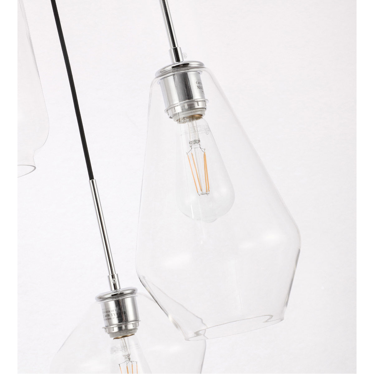 Gene 3 Light 17 inch Chrome Pendant Ceiling Light