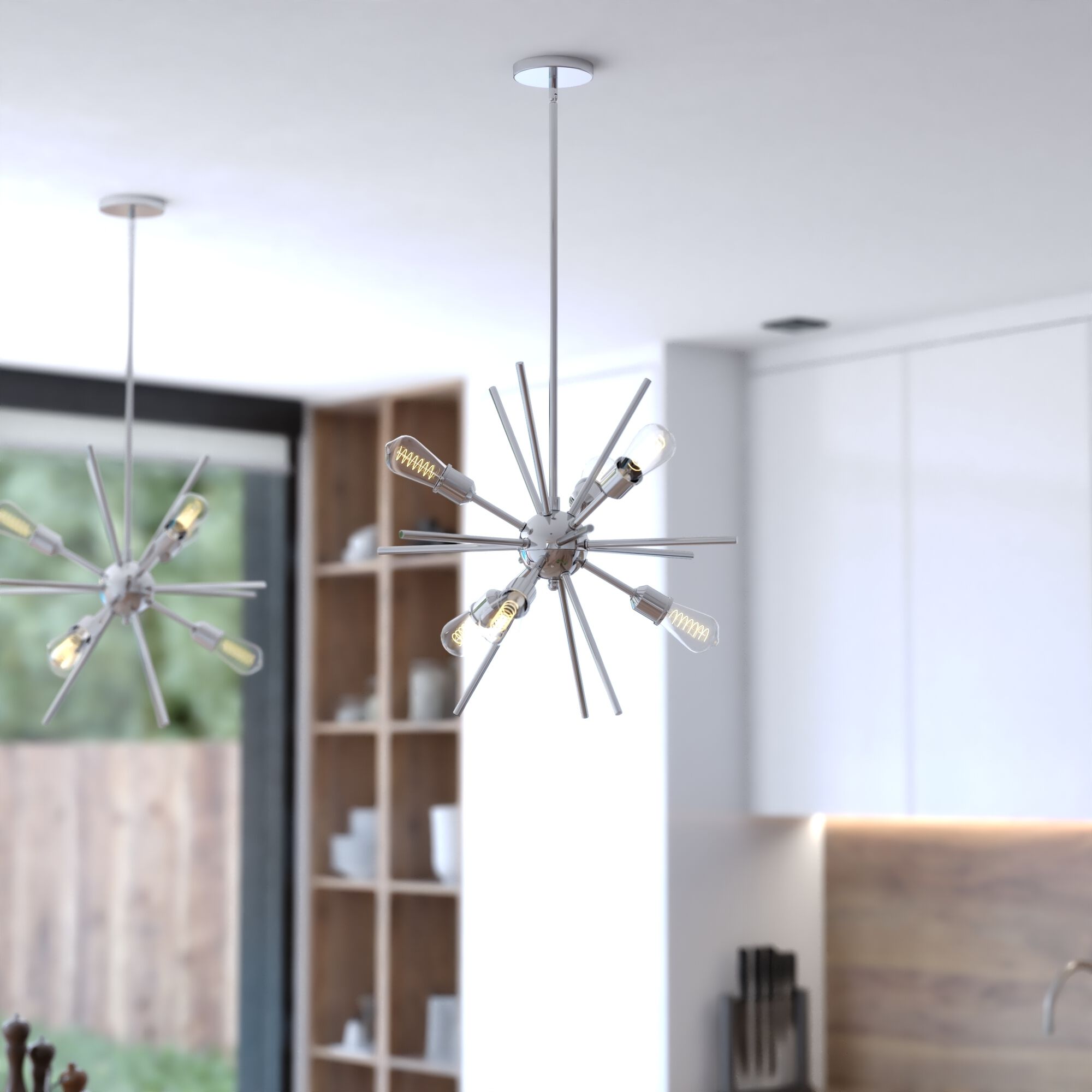 Estelle 6 Light 19 inch Polished Nickel Pendant Ceiling Light