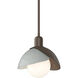 Brooklyn 1 Light 9.4 inch Bronze and Vintage Platinum Mini Pendant Ceiling Light in Bronze/Vintage Platinum