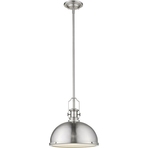 Melange 1 Light 13 inch Brushed Nickel Pendant Ceiling Light in Brushed Nckel Metal and Glass