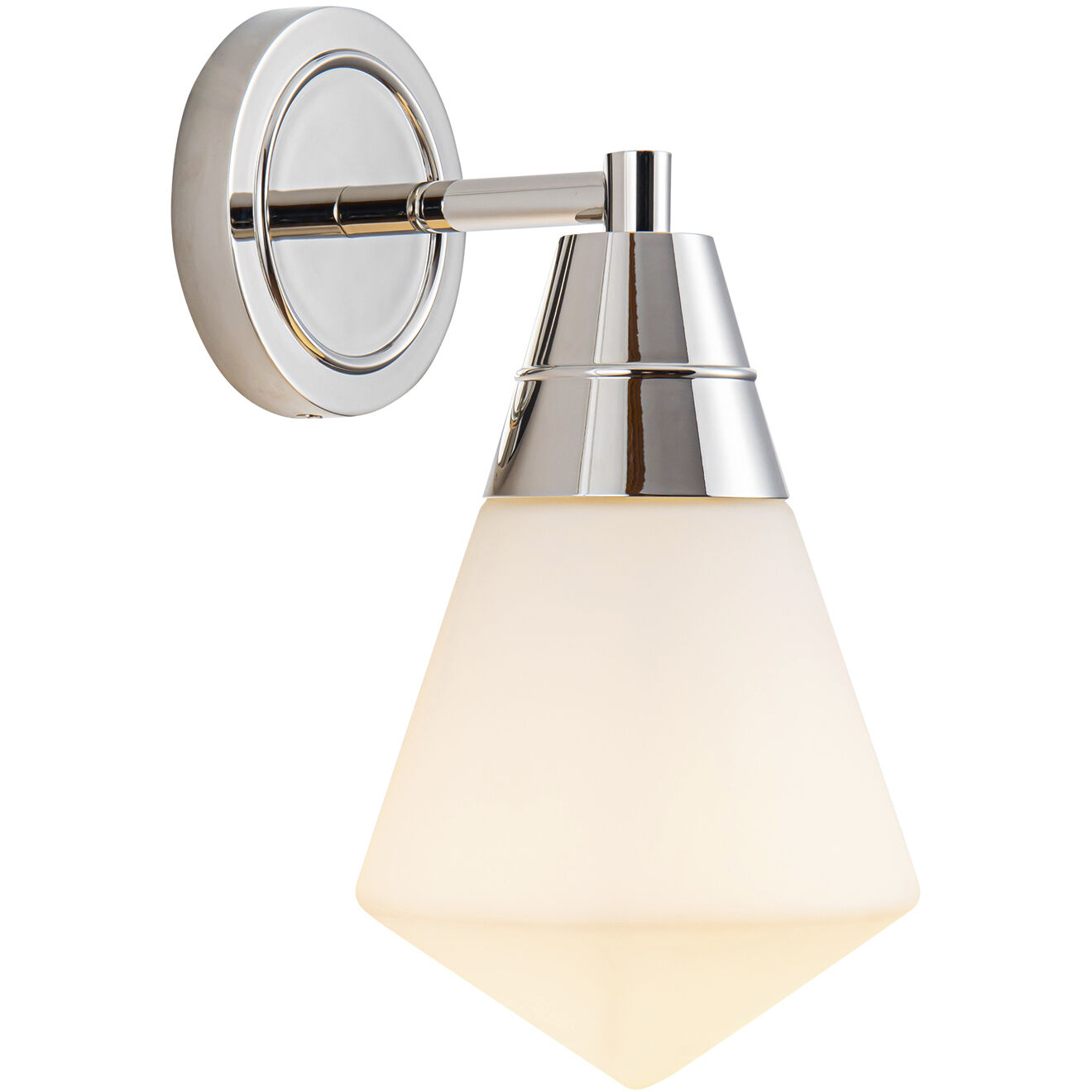 Willard Wall/Vanity Light Wall Light in Polished Nickel, Matte Opal Glass