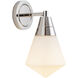 Willard Wall/Vanity Light Wall Light in Polished Nickel, Matte Opal Glass